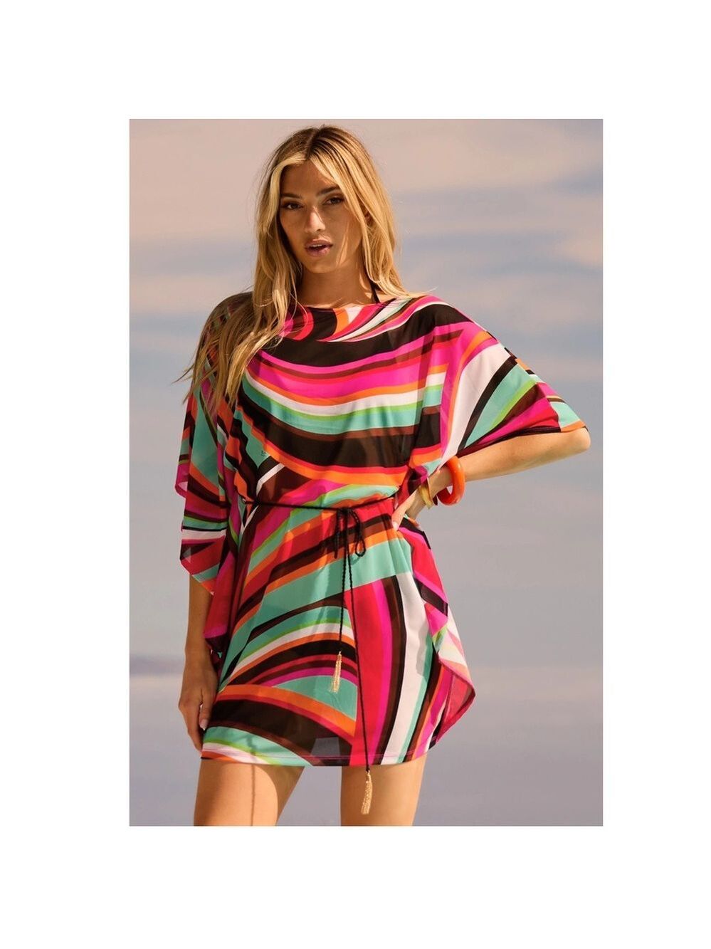 Trina Turk Anissa Belted Caftan Coverup XL/2XL New